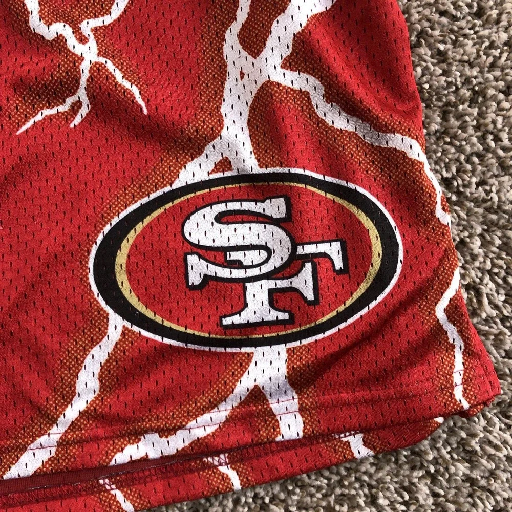 Chalk Line San Francisco 49ers Lightening Mesh Shorts Mens 3XL Red‎ NFL Licensed